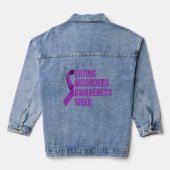 Paarse eetstoornis bewustmakingsweek denim jacket (Achterkant)