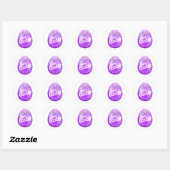 Paarse eieren - paassticker ronde sticker (Vel)