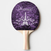 Paarse Eiffel Tower Grunge Ping Pong Paddle Tafeltennisbatje (Voorkant)