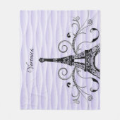 Paarse Eiffeltoren Vlaanderen vlooierbak Fleece Deken (Voorkant)