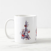 Paarse Eiffeltoren Vlinders mok (Links)