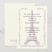 Paarse Eiffeltower voor het huwelijk van Parijs Kaart (Voorkant / Achterkant)