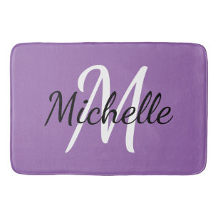 Paarse Eigen monogram Bath Mat