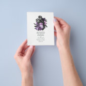  Paarse eigenaar Gothic Wedding Invitation Flyer (Hand)