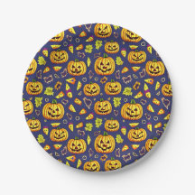 Paarse eikels en pompoen Halloween