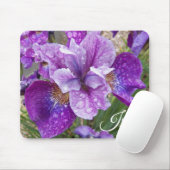 Paarse eindeloze Iris Floral Muismat (Met muis)