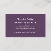 Paarse Elegant Grunge Metal Texture Visitekaartje (Achterkant)