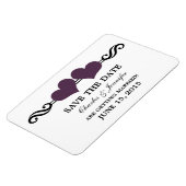 Paarse Elegant Hearts sparen de Magnet van de Datu Magneet (Linkerzijde)