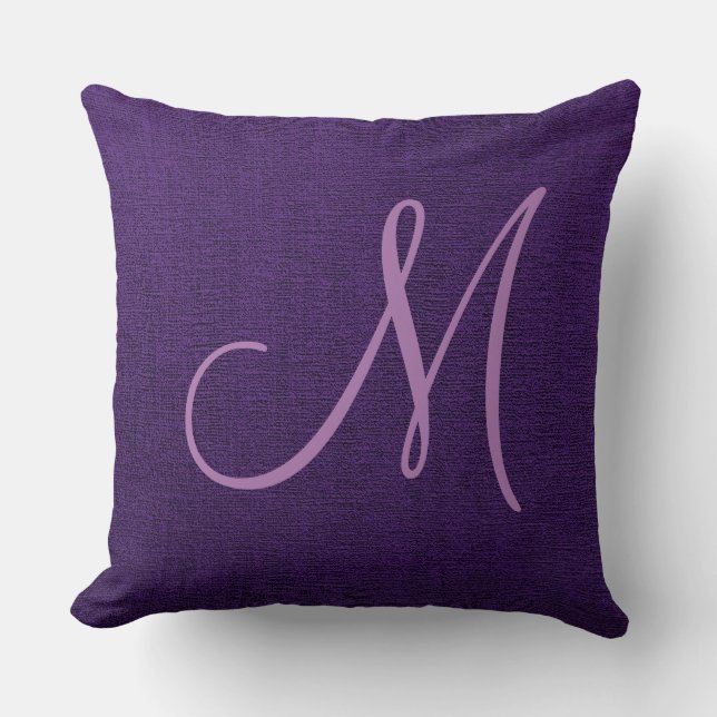 Paarse Elegant Monogram Canvas Kijk uit Kussen (Voorkant)