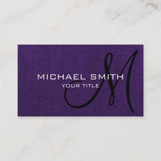 Paarse Elegant Monogram Canvas Kijk uit Visitekaartje (Voorkant)