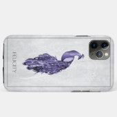 Paarse Elegant Peacock Hoesje-Mate iPhone Case (Achterkant (horizontaal))