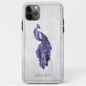 Paarse Elegant Peacock Hoesje-Mate iPhone Case (Achterkant)
