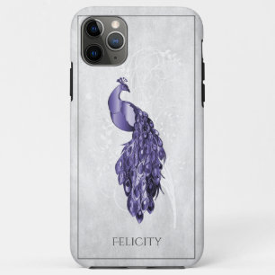 Paarse Elegant Peacock Hoesje-Mate iPhone Case