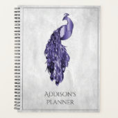 Paarse Elegant Peacock Planner (Voorkant)