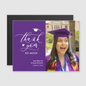 Paarse Elegant Script Photo Afstuderen Hartelijk d (Voorkant / Achterkant)