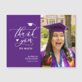 Paarse Elegant Script Photo Afstuderen Hartelijk d (Voorkant)