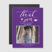 Paarse Elegant Script Photo Afstuderen Hartelijk d (Voorkant / Achterkant)