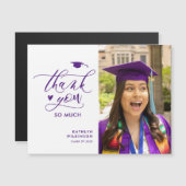 Paarse Elegant Script Photo Afstuderen Hartelijk d (Voorkant / Achterkant)