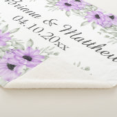 Paarse Elegante Bloemen Vrijgezellenfeest Gift Sherpa Deken (3/4)