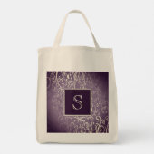 Paarse Elegante Floury Monogram Canvas tas (Achterkant)