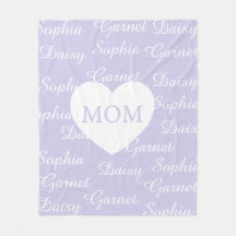 Paarse Elegante Script Familienamen Monogram Hart
