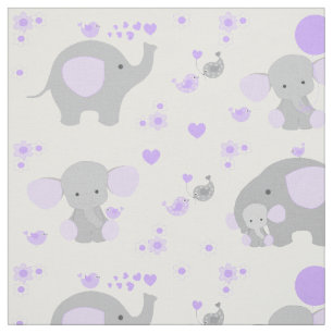 Paarse Elephant Baby Girl Stof