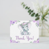 Paarse Elephant Dank je Rozen Girl (Staand voorkant)