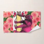 Paarse Elephant Floral Bathroom Towel sets Bad Handdoek (Handdoek)