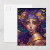 Paarse Elf Fairy Fantasy Art Briefkaart (Voorkant / Achterkant)