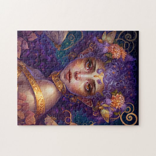 Paarse Elf Fairy Fantasy Art Legpuzzel (Horizontaal)