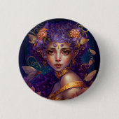 Paarse Elf Fairy Fantasy Art Ronde Button 5,7 Cm (Voorkant)