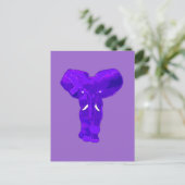 Paarse ellephant Art over T-shirten, babykleding Briefkaart (Staand voorkant)