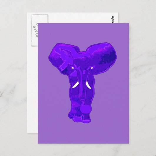 Paarse ellephant Art over T-shirten, babykleding Briefkaart (Voorkant / Achterkant)