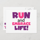 Paarse Embrace Life Roze Briefkaart (Voorkant / Achterkant)