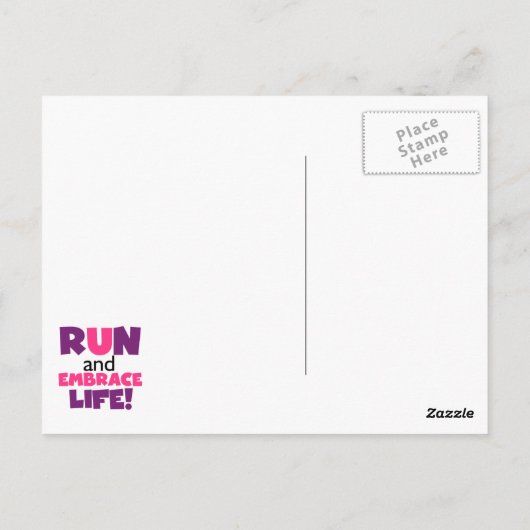 Paarse Embrace Life Roze Briefkaart (Achterkant)