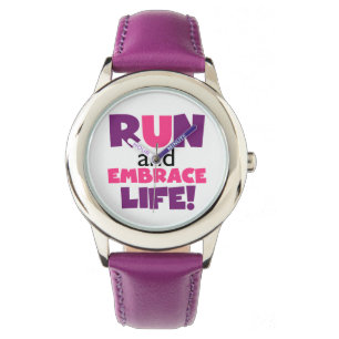 Paarse Embrace Life Roze Horloge