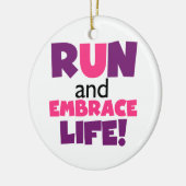 Paarse Embrace Life Roze Keramisch Ornament (Links)