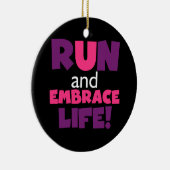 Paarse Embrace Life Roze Keramisch Ornament (Rechts)