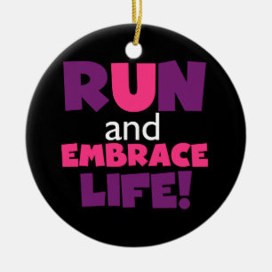 Paarse Embrace Life Roze Keramisch Ornament