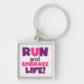 Paarse Embrace Life Roze Sleutelhanger (Voorkant)