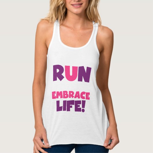 Paarse Embrace Life Roze Tanktop (Voorkant)