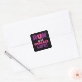 Paarse Embrace Life Roze Vierkante Sticker (Envelop)