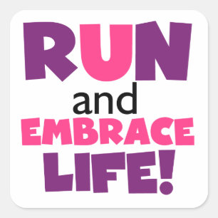 Paarse Embrace Life Roze Vierkante Sticker