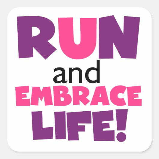 Paarse Embrace Life Roze Vierkante Sticker (Voorkant)
