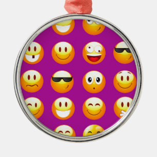 paarse emojis metalen ornament