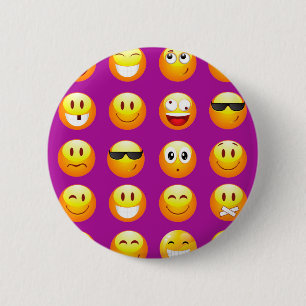 paarse emojis ronde button 5,7 cm