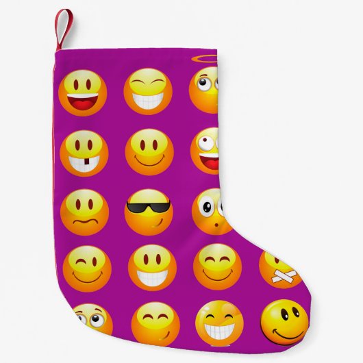 paarse emojis xmas kerstmis kleine kerstsok (Voorkant)