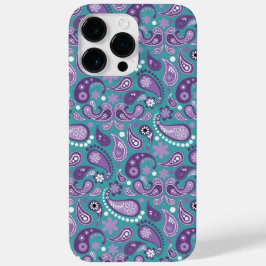 PAARSE EN AQUA PAISLEY PATTERNS Case-Mate iPhone 14 PRO MAX HOESJE