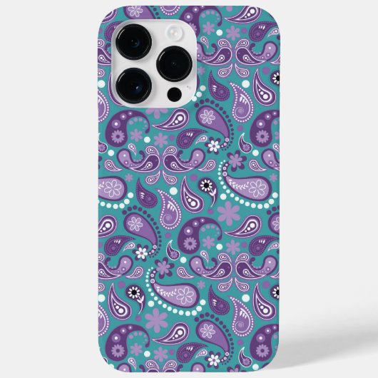 PAARSE EN AQUA PAISLEY PATTERNS Case-Mate iPhone CASE (Achterkant)