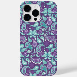PAARSE EN AQUA PAISLEY PATTERNS Case-Mate iPhone 14 PRO MAX HOESJE